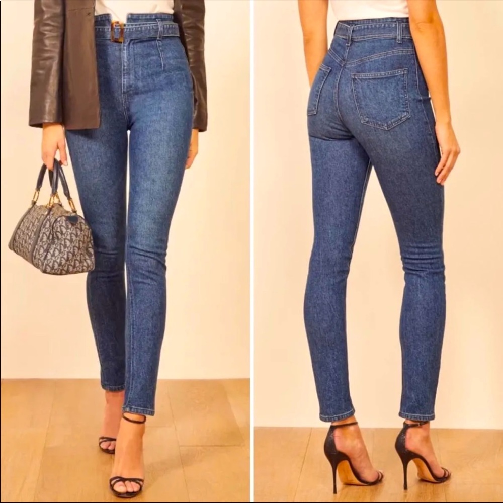 Reformation Jeans Retro Vintage Kayo High & Skinny Denim Jeans High Rise Size 30